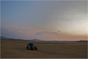 The darkening sky over the plains In Nagarhole